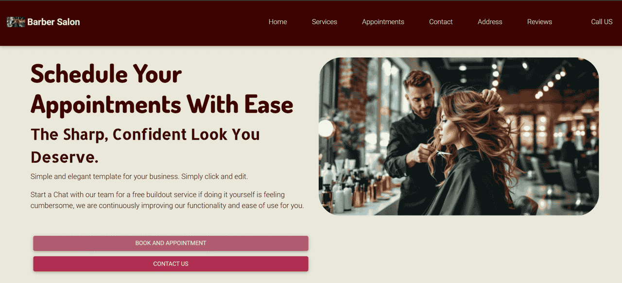 Salon Barber with Appointment Management System